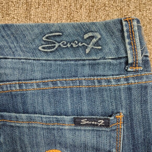 SEVEN7 Bootcut Jeans Women 12 Blue Stretch Cotton Blend Denim Mid Rise Casual - Picture 7 of 11